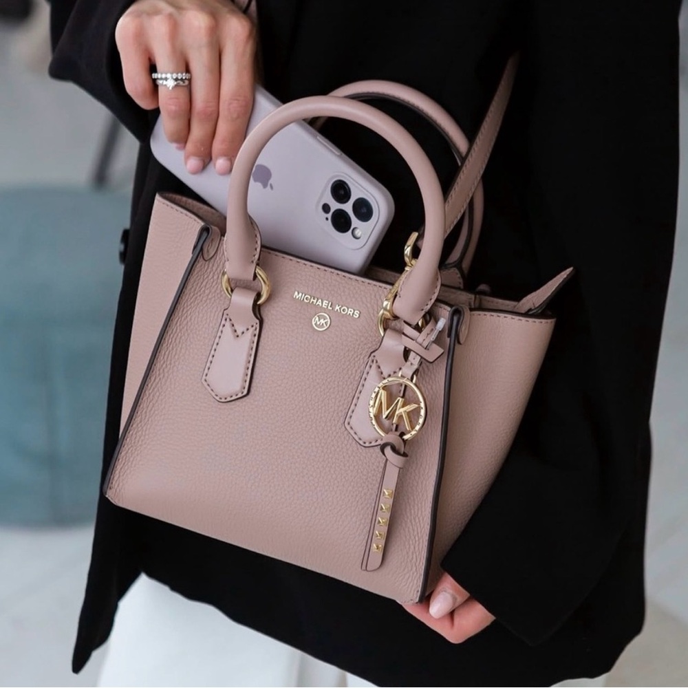 Michael Kors Kris Small Pebbled Leather Satchel